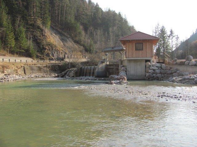 tambergau-grimmer-steyr3-1 - Lindnerstimmler Bild auf eine Wehranlage, im Vorfeld Wasser