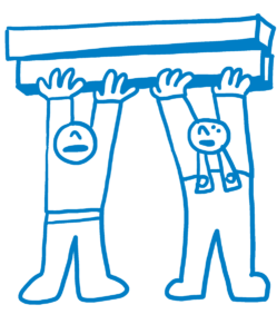 Illustration zweier Arbeiter – für wen sich ein All-In-Vertrag eignet