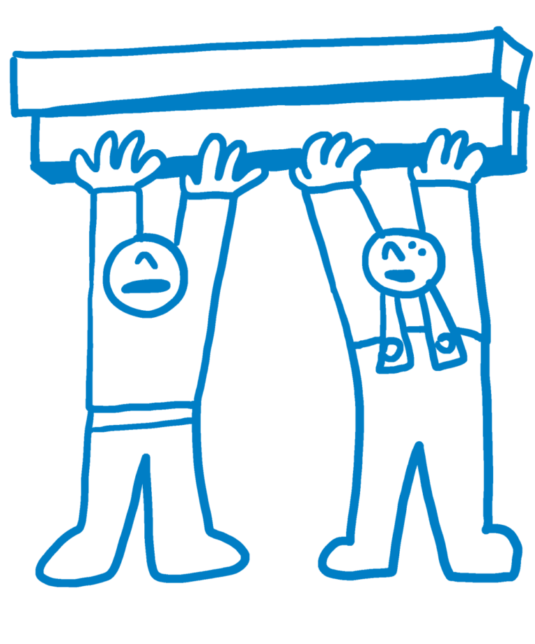 Illustration zweier Arbeiter – Kündigung und Entlassung im Arbeitsverhältnis