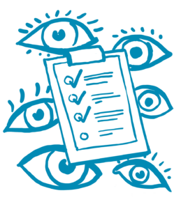 Illustration einer Checkliste – Absicherungsziele von Familienunternehmern