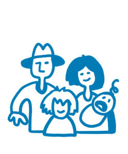 Illustration einer Familie – Unternehmensnachfolge und Betriebsübergabe