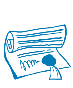 Illustration einer Schriftrolle – Regelungspunkte im Ehevertrag