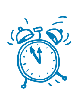 Illustration einer Uhr – Arbeitszeit und Telearbeit