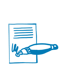 Illustration eines Vertragsdokuments – Ehevertrag für Unternehmer