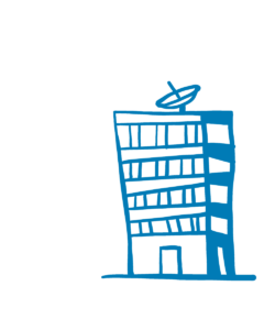 Illustration eines Gebäudes – Geschäftsraummiete und Pacht